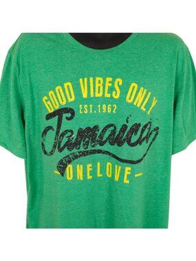 Jamaica T Shirt Mens Size 2XL Green Good Vibes Only One Love Travel Destination